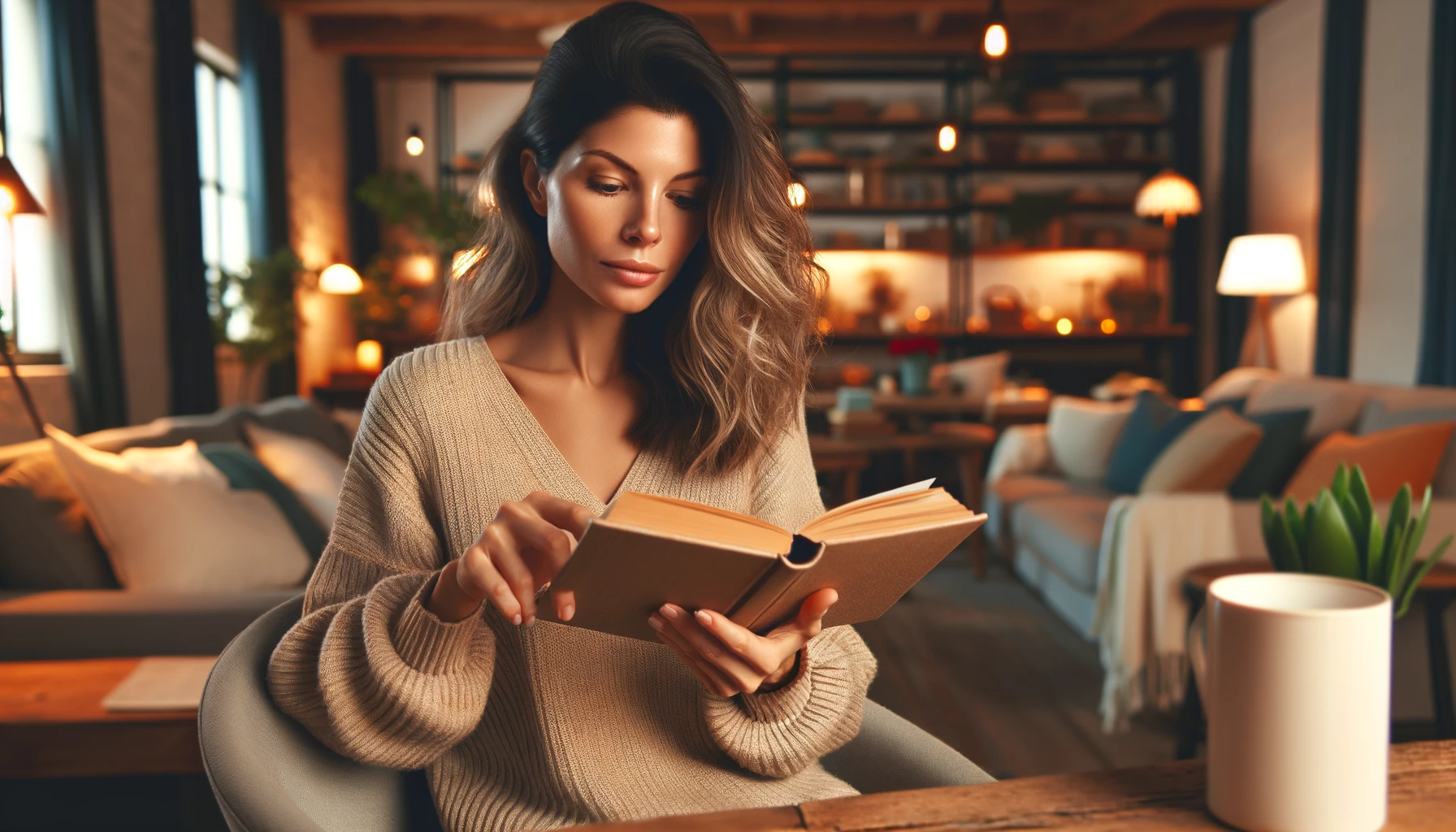 Knjiga, ženska, branje Portal24 (AI)