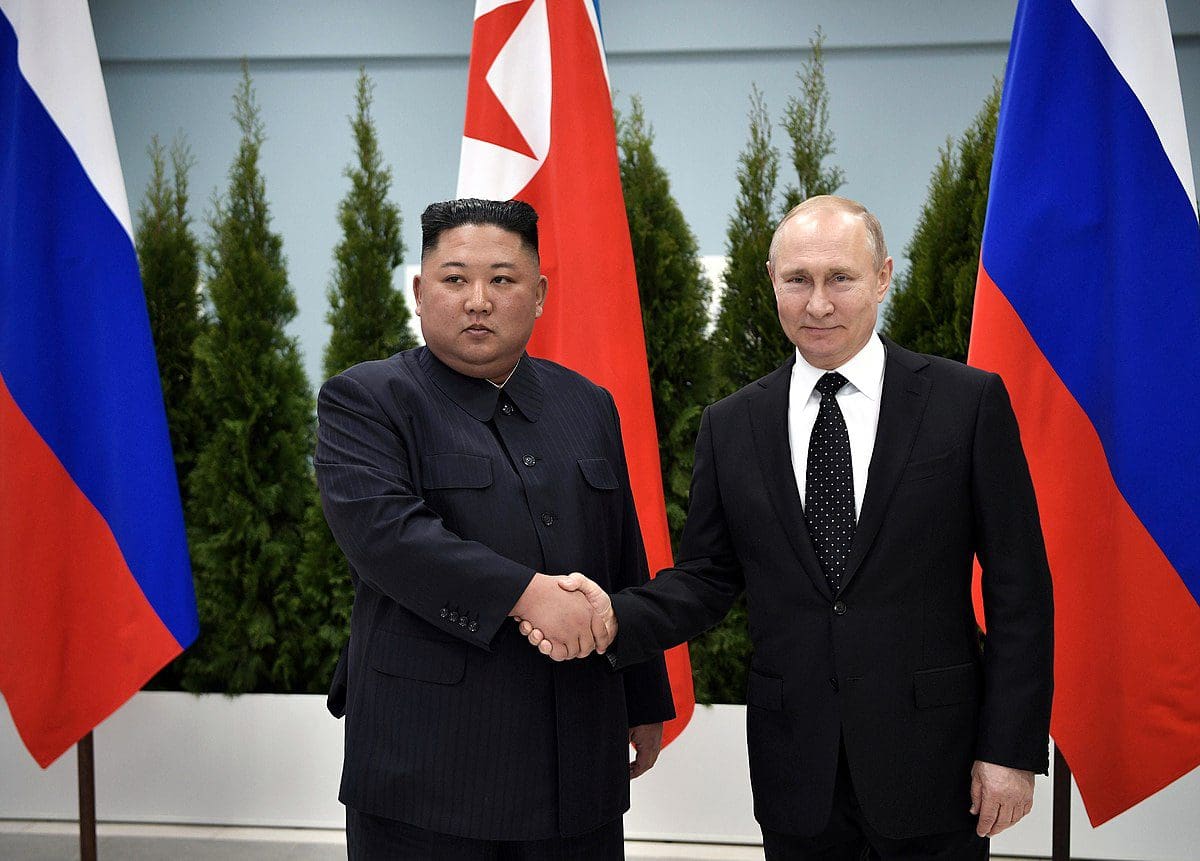 Kim Jong un in Vladimir Putin Wikimedia Aleksej Nikolski, ruski predsedniški urad za tisk in informiranje