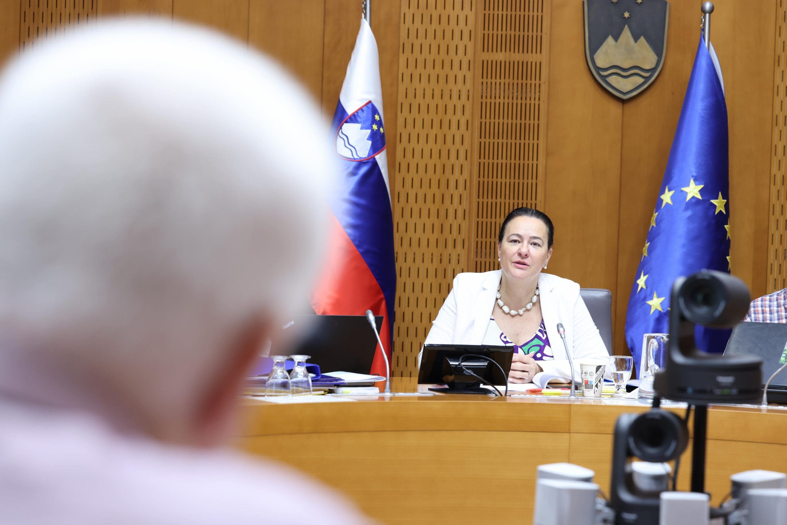 Predsednica Preiskovalne komisije o ugotavljanju zlorab in nezakonitosti pri gradnji povezovalnega kanala C0 na območju ljubljanskega vodonosnika Ljubljanskega polja Anja Bah Žibert (PS SDS).