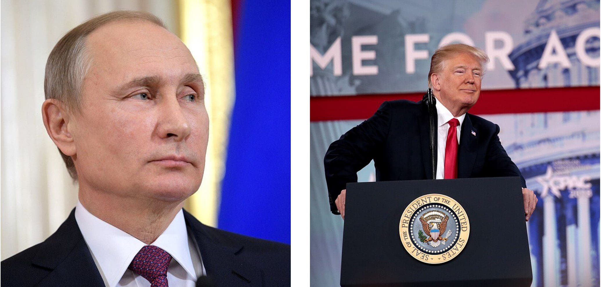 Donald Trump, Vladimir Putin [Foto: Wikimedia/Gage Skidmore in Wikimedia/Tiskovni in informacijski urad ruskega predsednika]