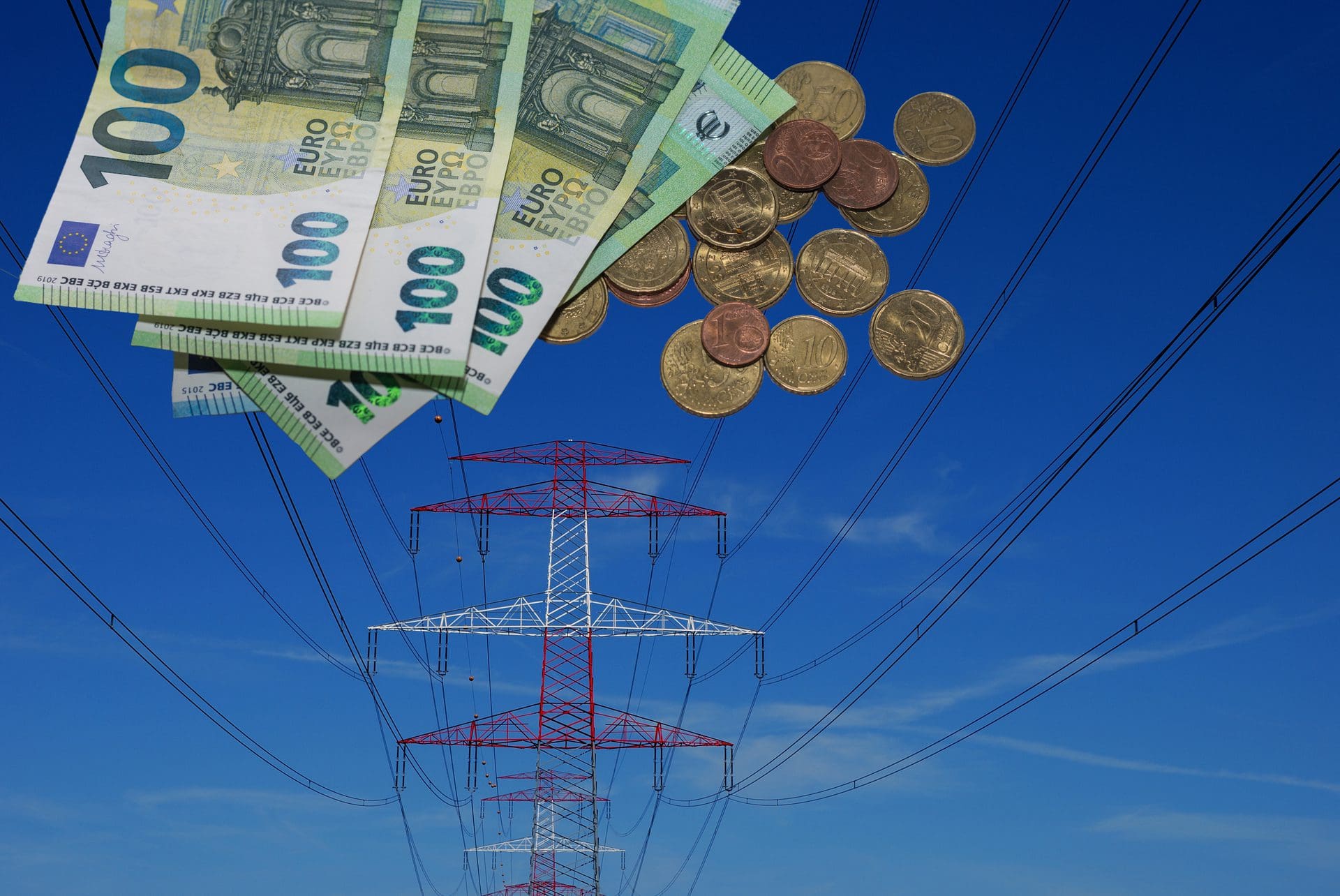 https://www.vecteezy.com/photo/5602706-red-and-white-electricity-pylon-with-many-euro-bills-and-coins-electricity-price-increase