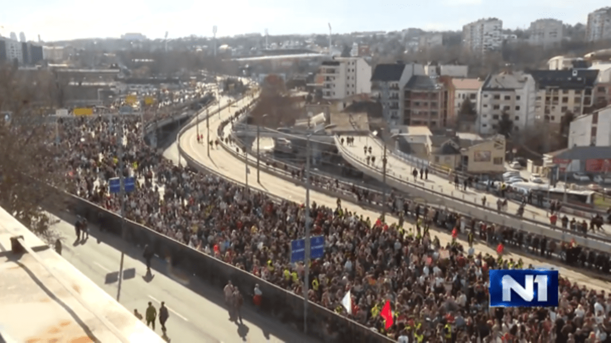 Protest Srbija Zajem zaslona N1 Srbija