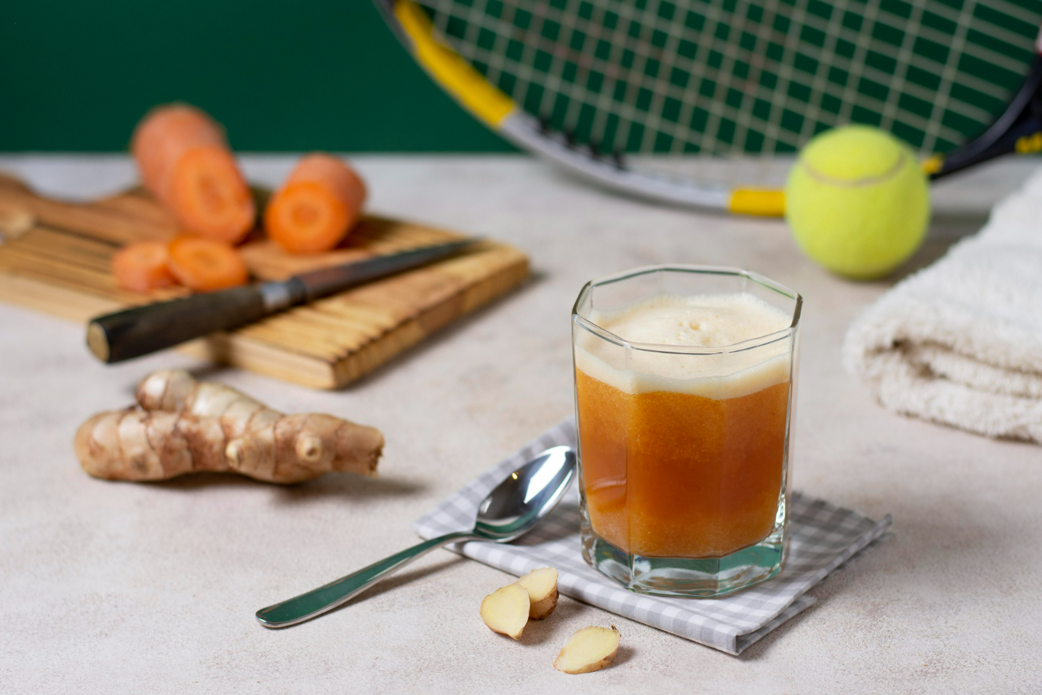 ingver zdravje napitek Freepik https://www.freepik.com/free-photo/high-angle-drink-carrot-arrangement_17806348.htm#fromView=search&page=1&position=6&uuid=0fc04254-89ab-4390-8287-3c504d251299&query=ginger+shot