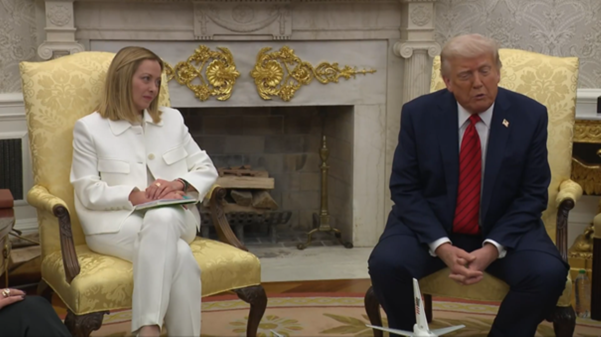 Meloni Trump zajem zaslona