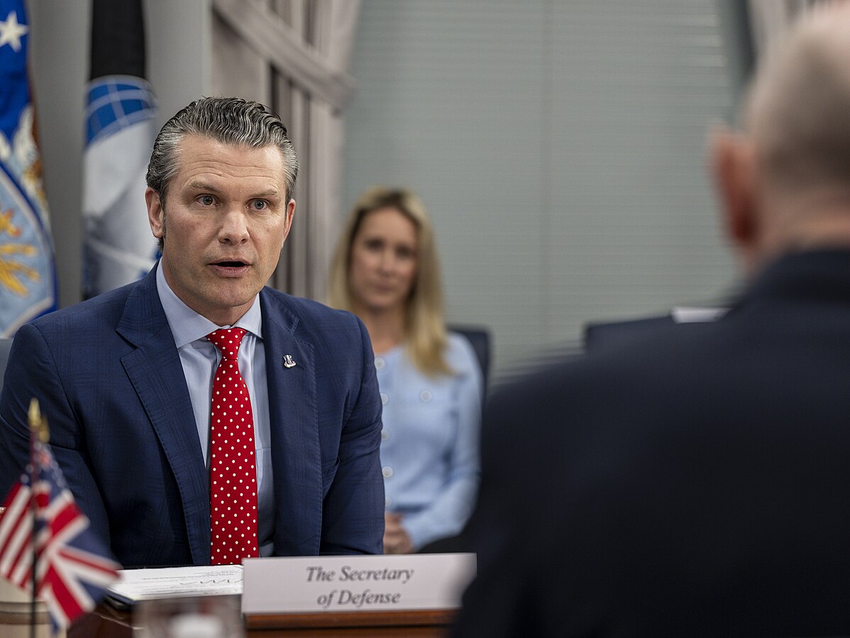 Pete Hegseth Wikimedia U.S. Secretary of Defense https://www.flickr.com/photos/68842444@N03/54369874953/