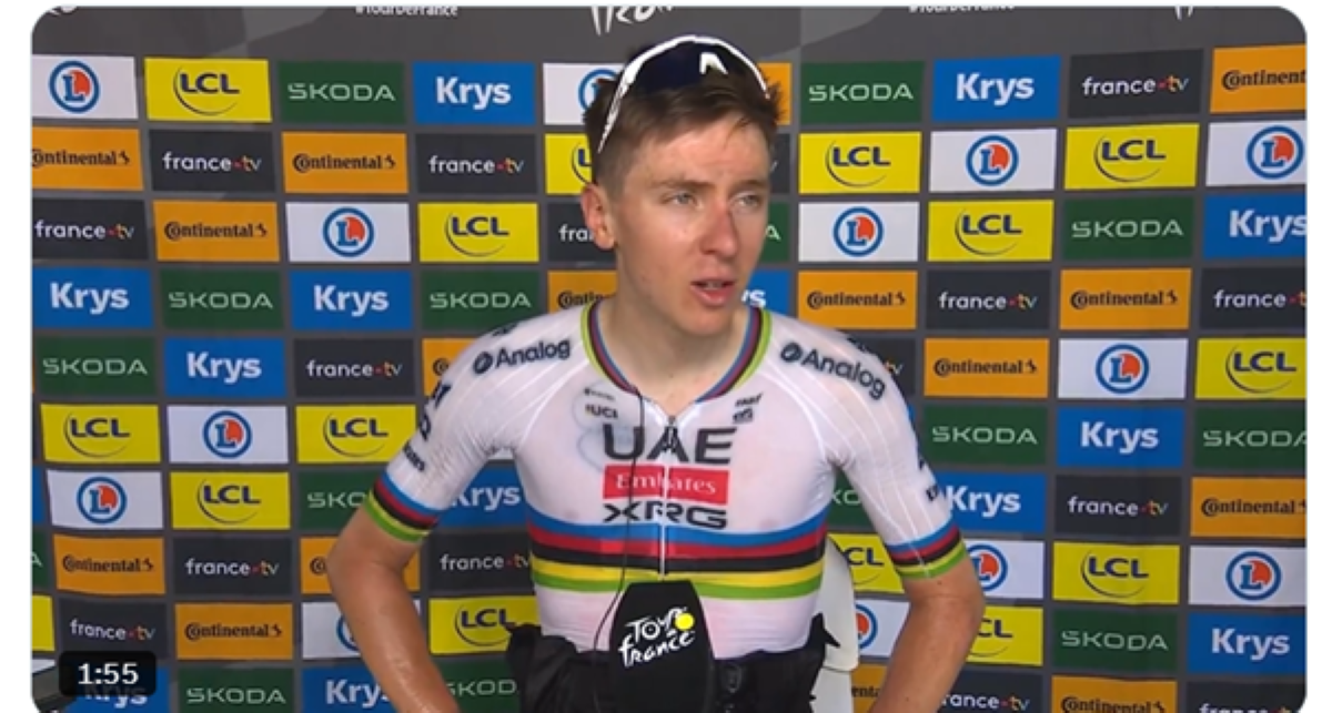 Pogačar Zajem zaslona TDF X