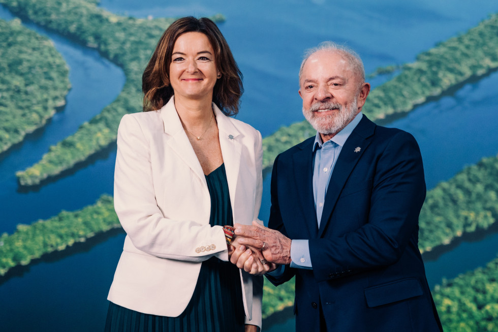 Ministrica Tanja Fajon z brazilskim predsednikom Lulo MZEZ