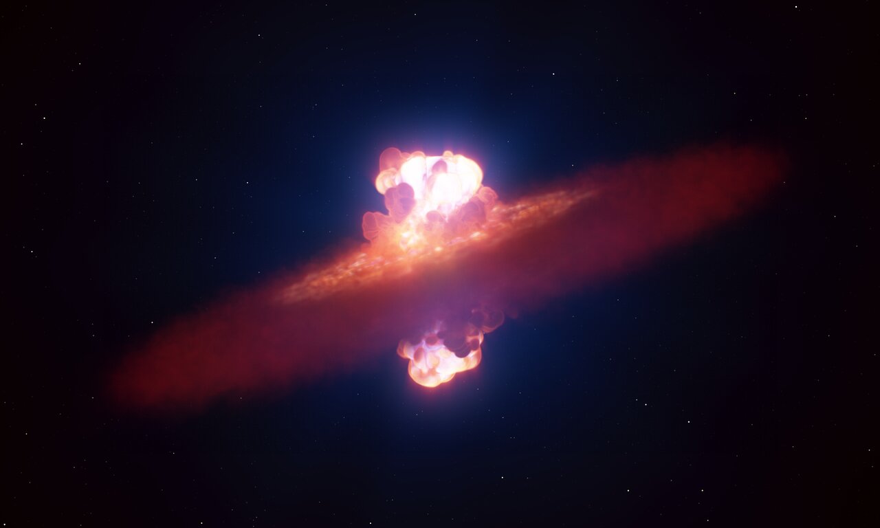 Artist’s impression of the initial shape of a supernova explos